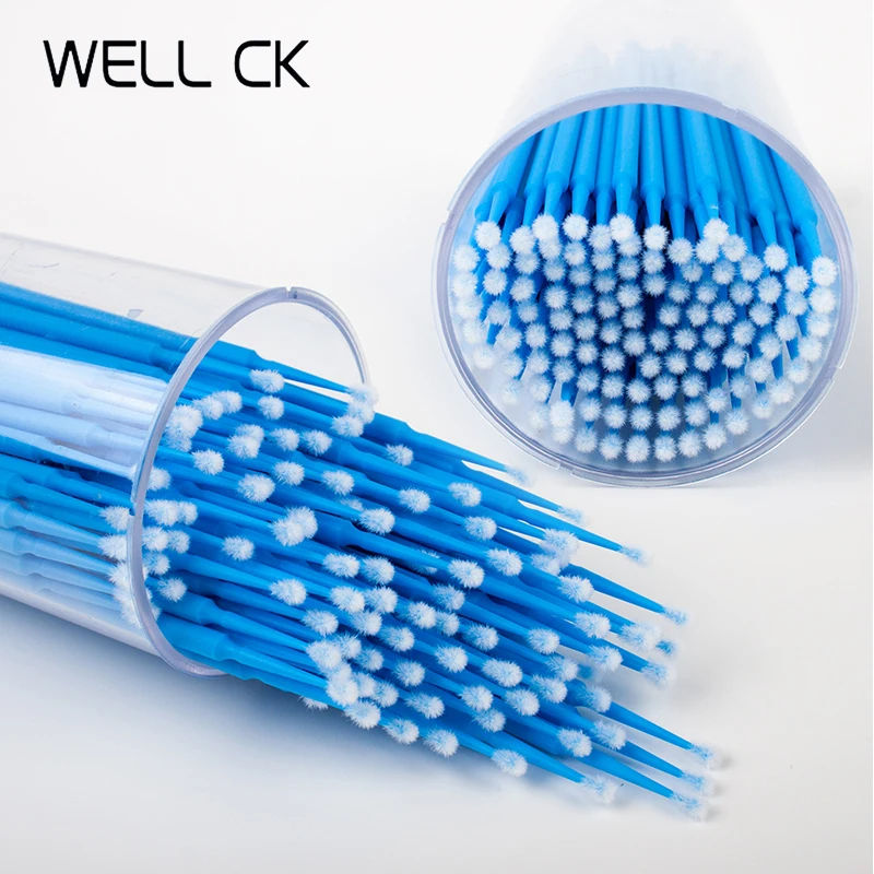 100 Cái/Chai Nha Khoa Dùng Một Lần Micro Cọ Applicators Micro Bàn Chải Nha Khoa Odontologia Nối Dài Dụng Cụ