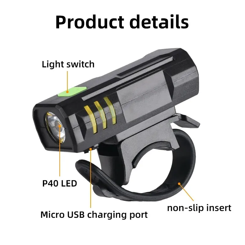 COBA จักรยานจักรยาน USB ชาร์จไฟ LED ความสว่างสูง Multi-Function Road MTB ขี่จักรยานความปลอดภัยไฟหน้า