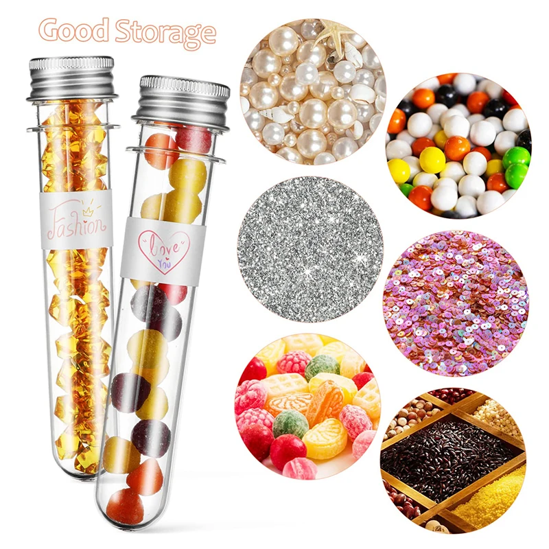 30 tubos de ensayo de plástico transparente, botellas de plástico pequeñas de 30ml, 50ml