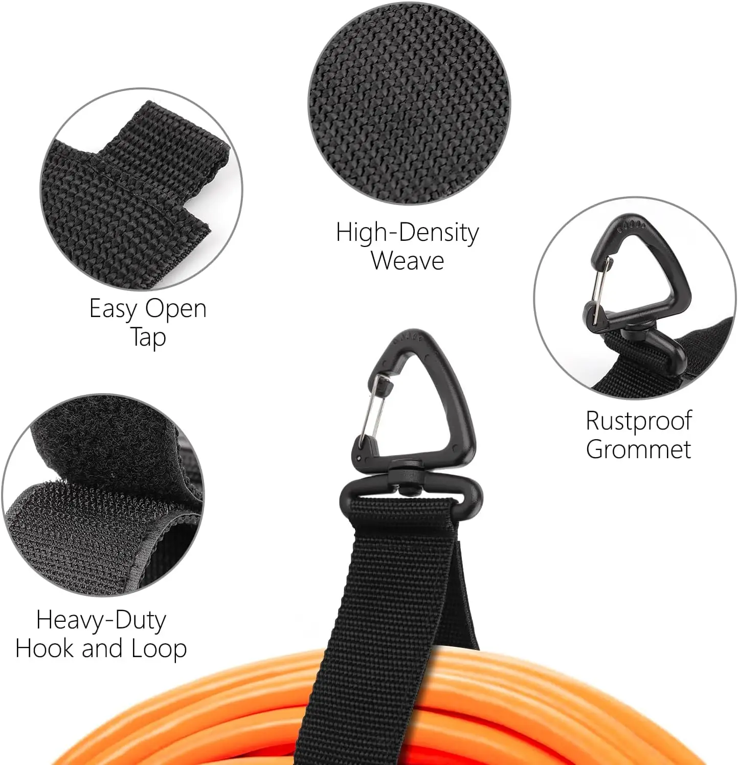Cord Organizer Holder with Rotate Buckle Wire Manager Power Cord Management Nylon Heavy Cord Storage Straps for Cables Hoses