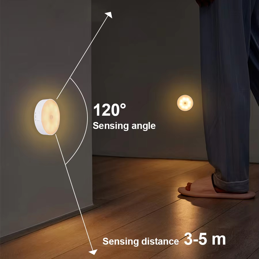 USB Charging Smart Sensor Lamp LED Human Body Induction Night Light Bedside Bedroom Home Corridor Lighting 8 LEDs Mini Wall Lamp