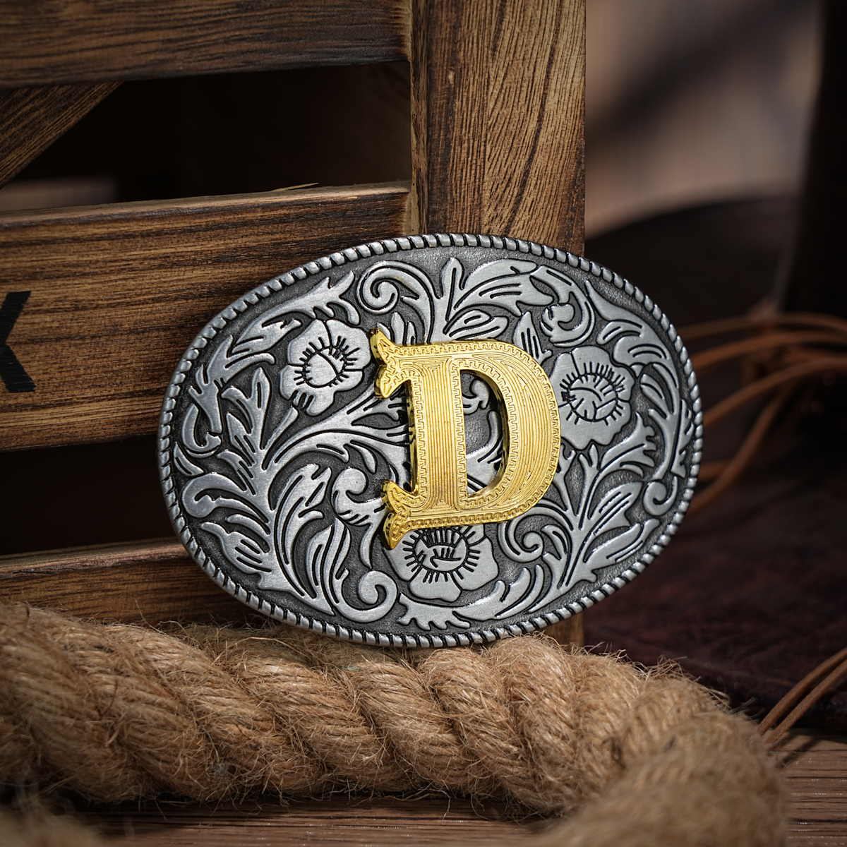 Western-Gürtelschnalle Initial Vintage-Cowboy Rodeo Silber große Gürtelschnalle für Männer Frauen