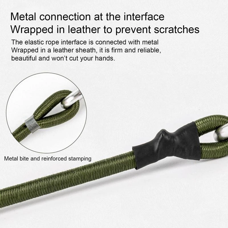 Corda elastica per carichi pesanti da esterno Corda elastica per moschettone Ganci per kayak Ciclismo Bagagli Corde da imballaggio Accessori da campeggio