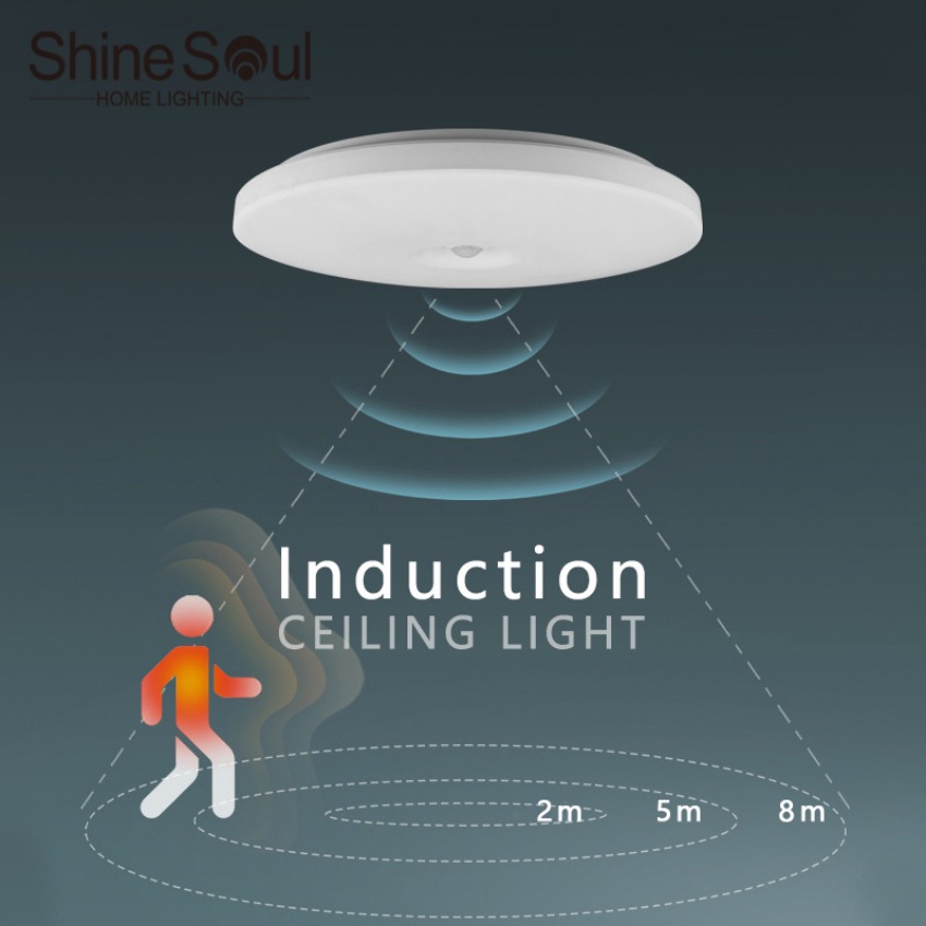 Luz de techo LED con Sensor de movimiento, luz con detección infrarroja humana, escalera, garaje, pasillo, almacén, accesorios de iluminación interior