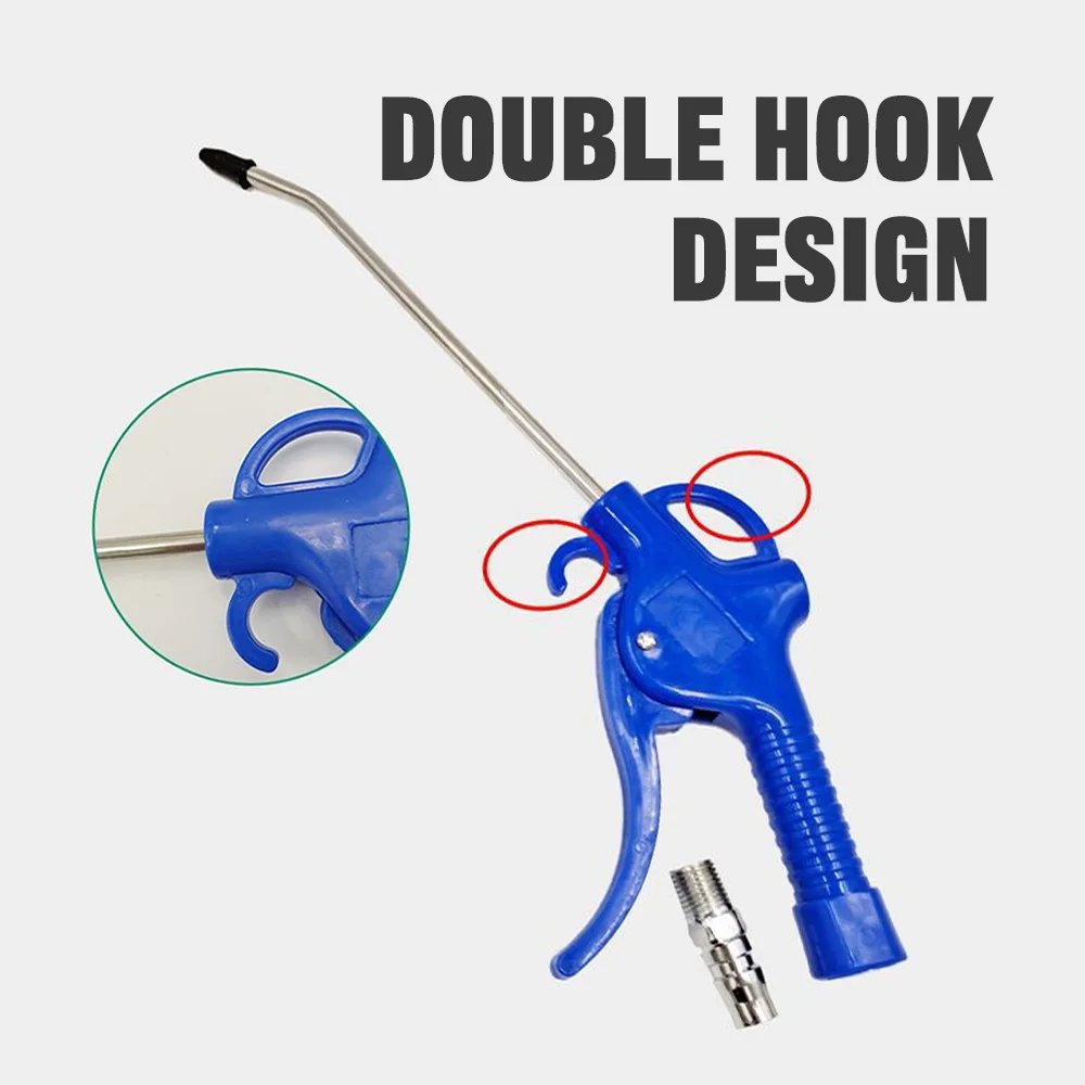 High-Flow Air Blow Gun With Angled Nozzle & Compact Design For Compressor Cleaning Workshop Maintenance 3 Colors Available