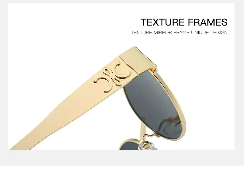 Gafas de sol de marca de Metal de lujo para hombres y mujeres, gafas de sol de moda de diseñador Unisex, gafas ovaladas Unisex con estilo, gafas UV400