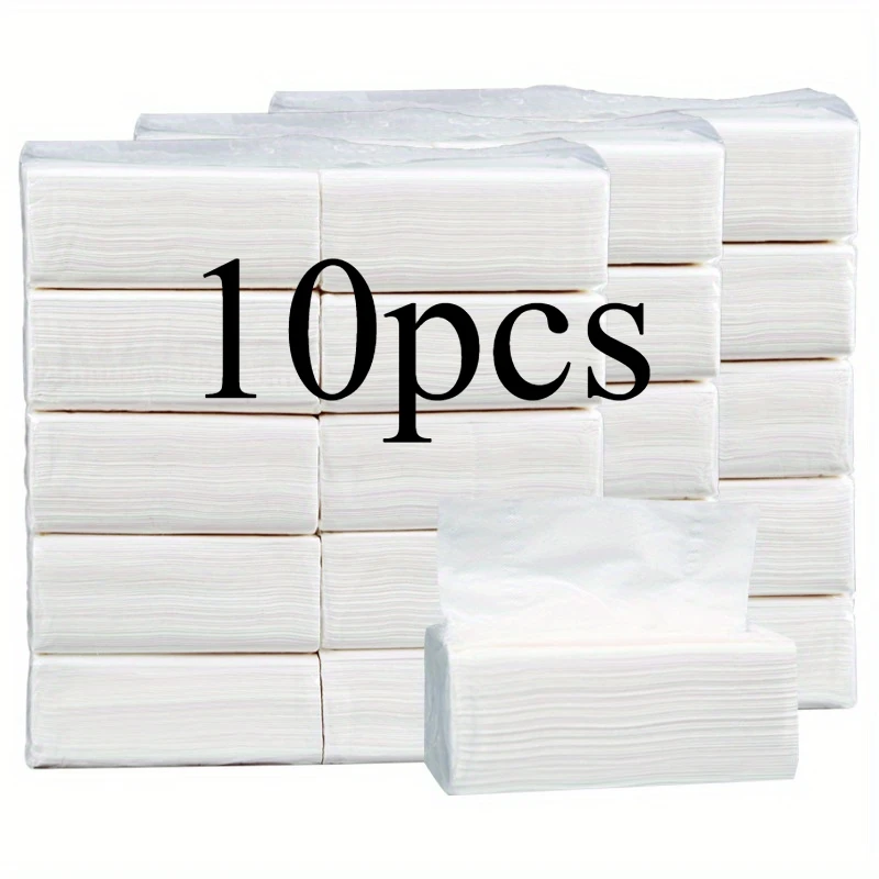 10 Stück mehrfach faltbares Einzelgewebe, langlebiges, saugfähiges Toilettenpapier, geeignet für Zuhause, Büro, Outdoor-Reinigungsmittel
