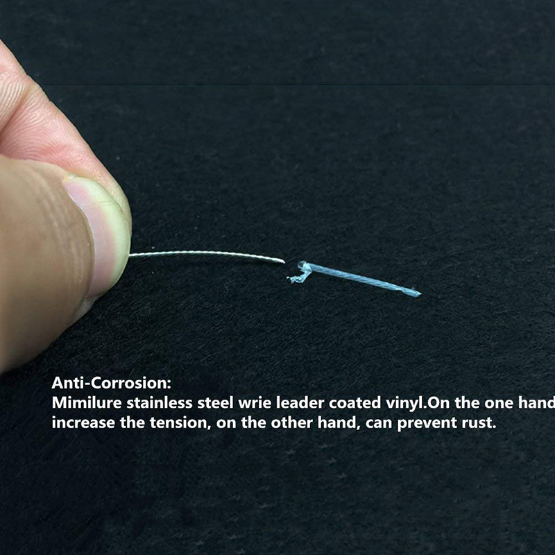 PRO BEROS Edelstahl-Angelschnur, 10 m, 7 Stränge, 10 lb-200 lb, spurlos, mit Nylon beschichtet, hochfester Köderführerdraht für Salzwasser