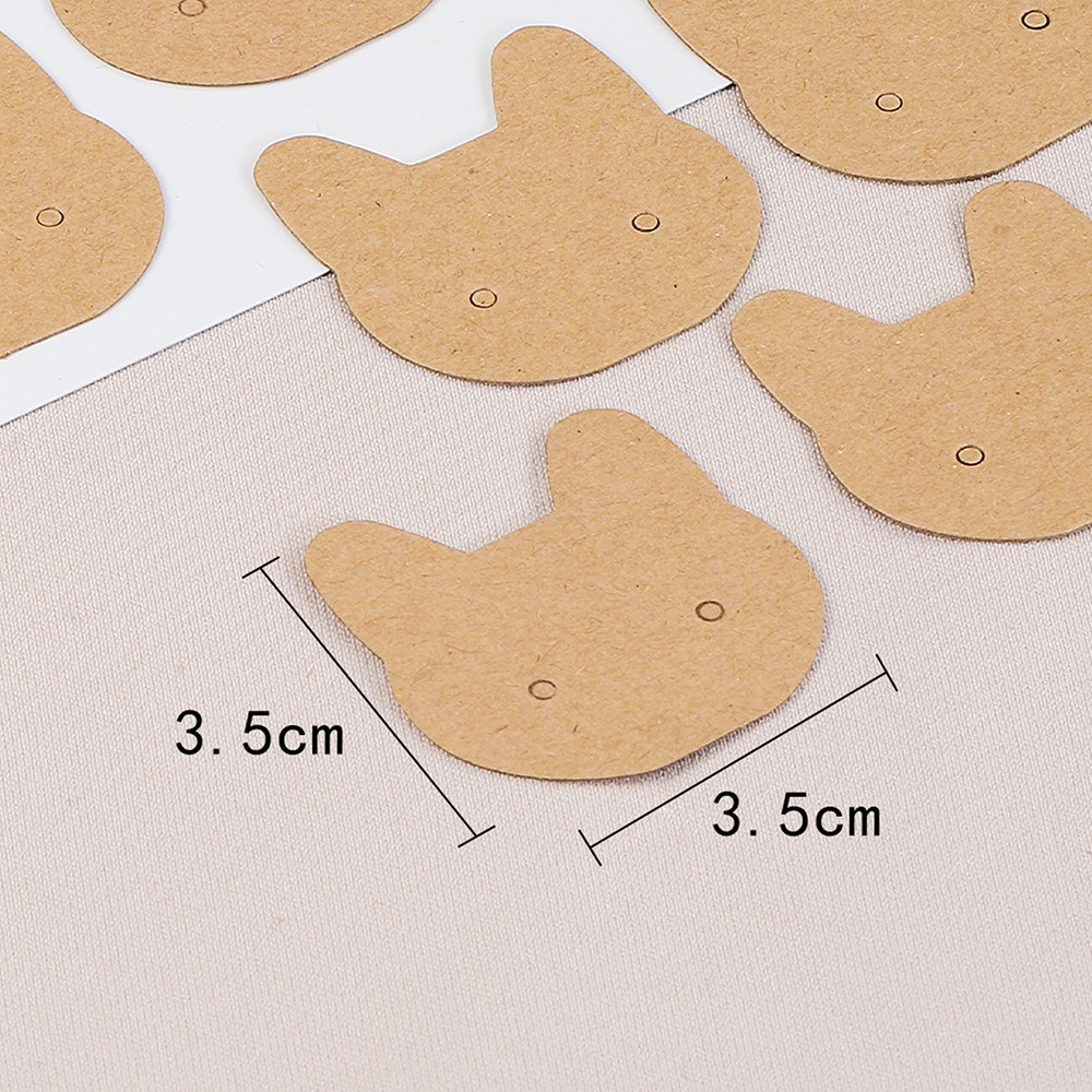 50pcs 3.5x3.5cm Cat Earrings Ear Studs Display Card for Necklace Jewelry Packaging Cardboards