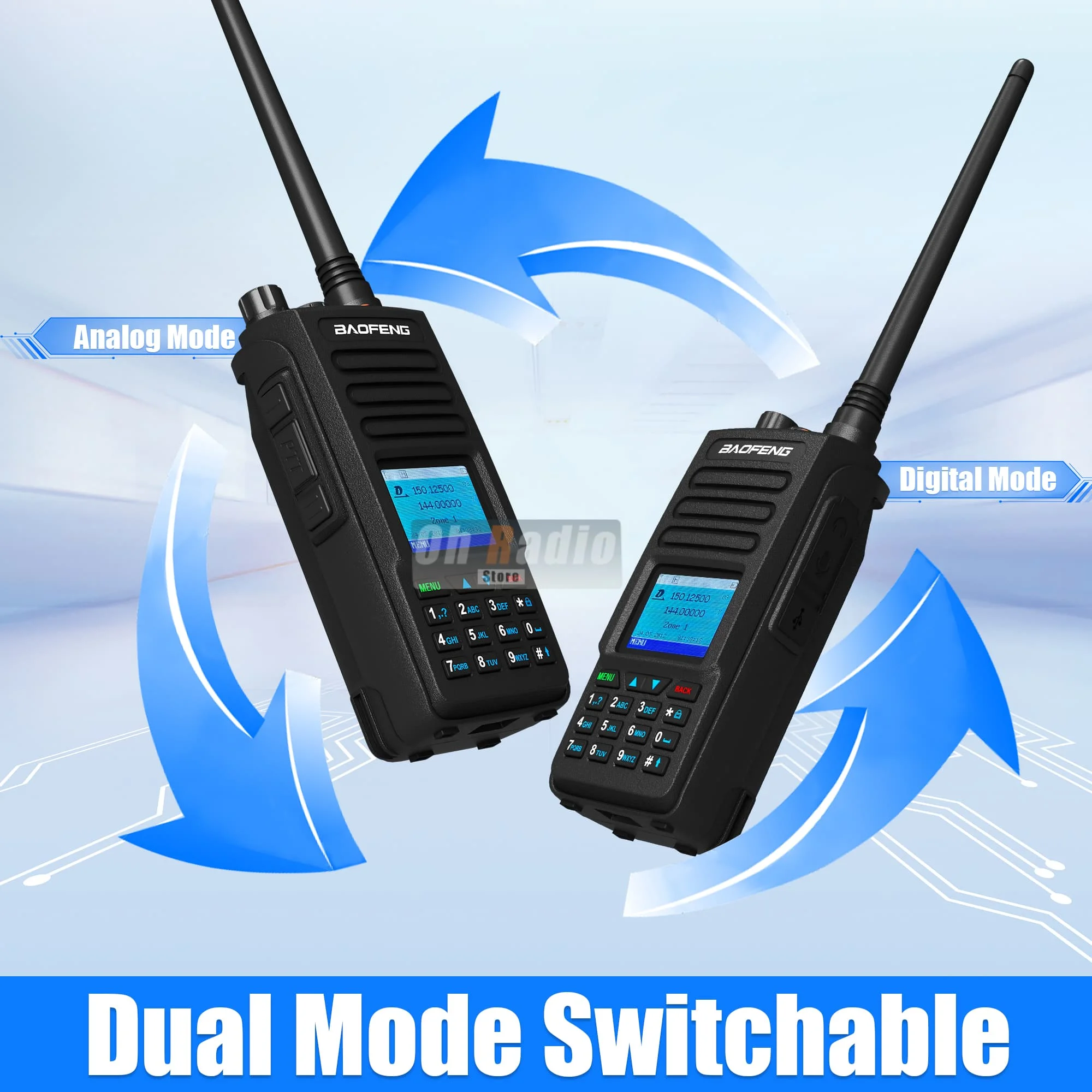 Baofeng DM-1702 GPS Walkie Talkie Digital Mobile Radio AES256 Verschlüsselung SMS Nachricht Digital Tier 1+2 Dual Band Dual Mode Analog
