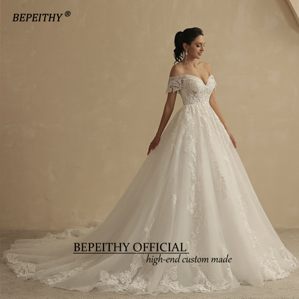 Bepeithy-女性のためのパーソナライズされたきらびやかなウェディングドレス,ロマンチックなレース,ノースリーブ,自由奔放に生きるスタイル,ブライダルガウン,新しいコレクション2020