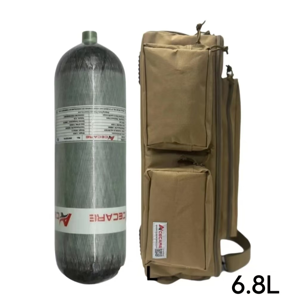 ACECARE 6,8 L Carbon Faser Zylinder 4500Psi 300Bar Hochdruck Luft Tank HPA Zylinder Rucksack Tasche Mehrere Scuba Tauchen M18 * 1,5