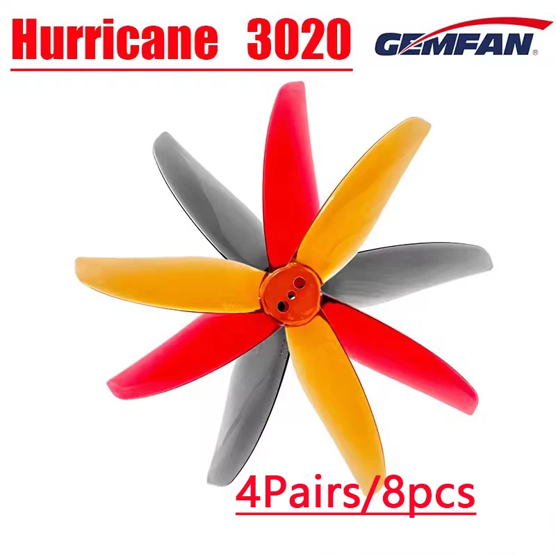 4 пары Gemfan Hurricane 3020 3-лопастной 3-отверстий пропеллер для ПК 1,5 мм для RC FPV Racing Freestyle 3-дюймовая зубочистка Cinewhoop Ducted