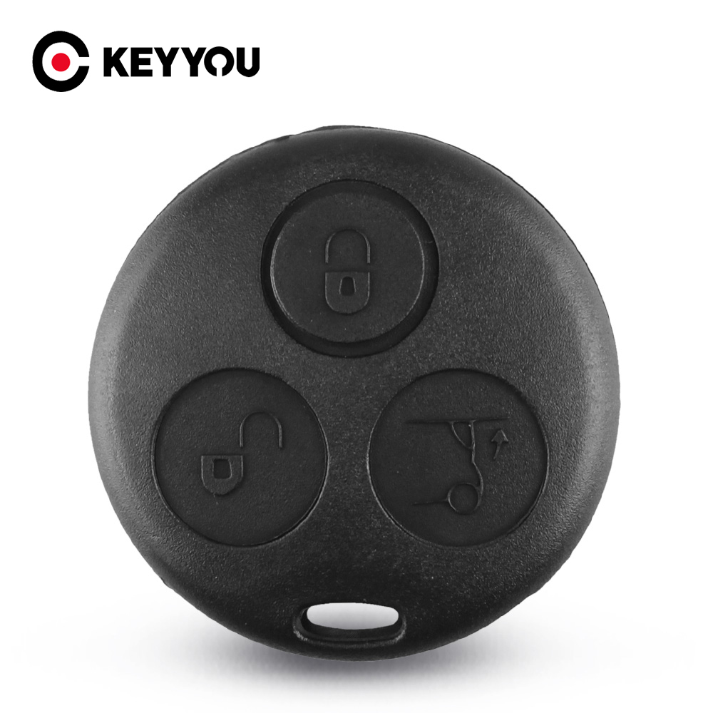 KEYYOU-reemplazo para Mercedes Benz, MB Smart Fortwo 450, Roadste Forfour, 3 botones, carcasa sin cuchilla, funda para llave Fob