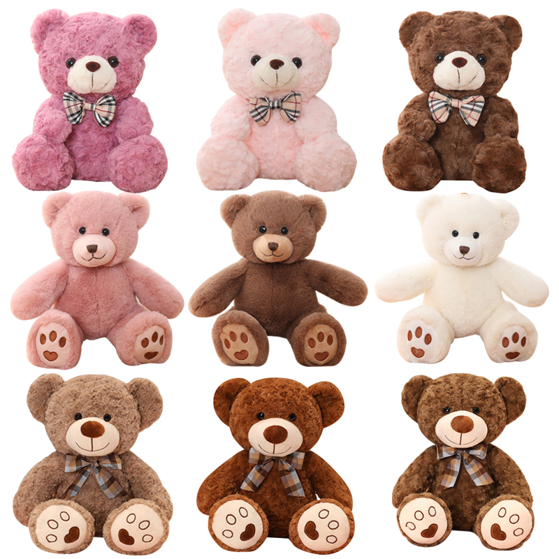25/35CM Kawaii Teddybär Plüsch Kissen Spielzeug Schöne Bogen-Knoten Bären Spielzeug Gefüllte Weiche Tier Puppen weihnachten Valentinstag Geschenk