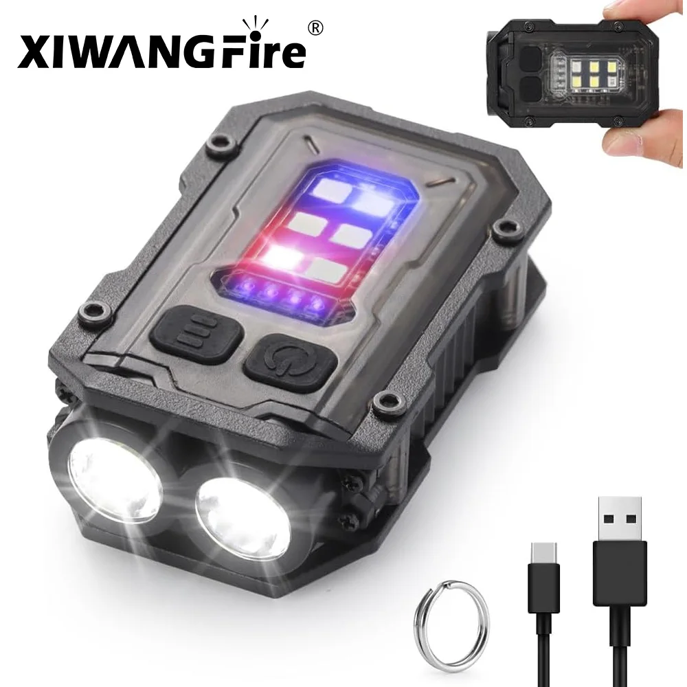 XIWANGFIRE Superhelle Taschenlampe, LED, multifunktional, Linterna, magnetisch, COB, EDC, Mini-Schlüsselanhänger, wiederaufladbar