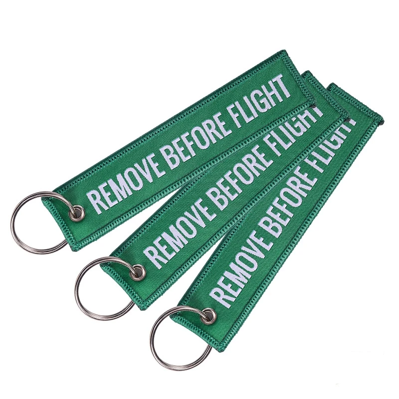 1/2/3Pcs Remove Before Flight Woven Key Chain Special Luggage Label Red Chain Keychains for Aviation Gifts