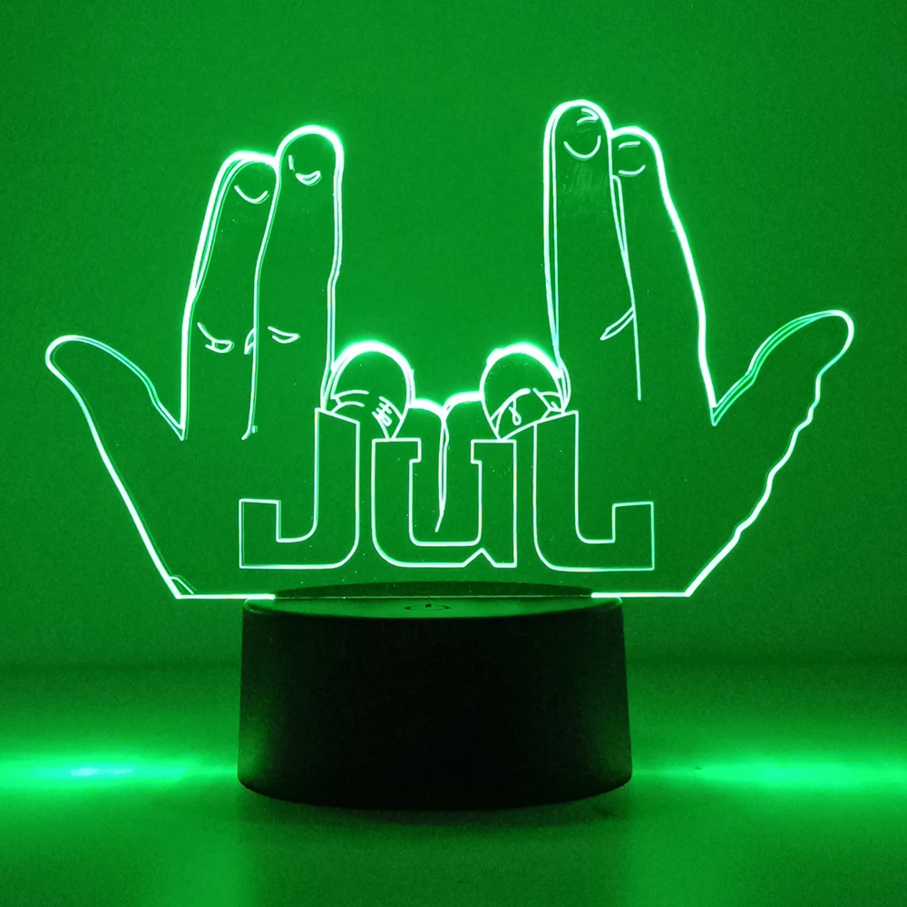 LED Night Light คนดัง JUL สําหรับแฟนๆห้องนอนโคมไฟตกแต่งของขวัญวันเกิดแบตเตอรี่ขับเคลื่อนสีเปลี่ยน 3d โคมไฟกรกฎาคม