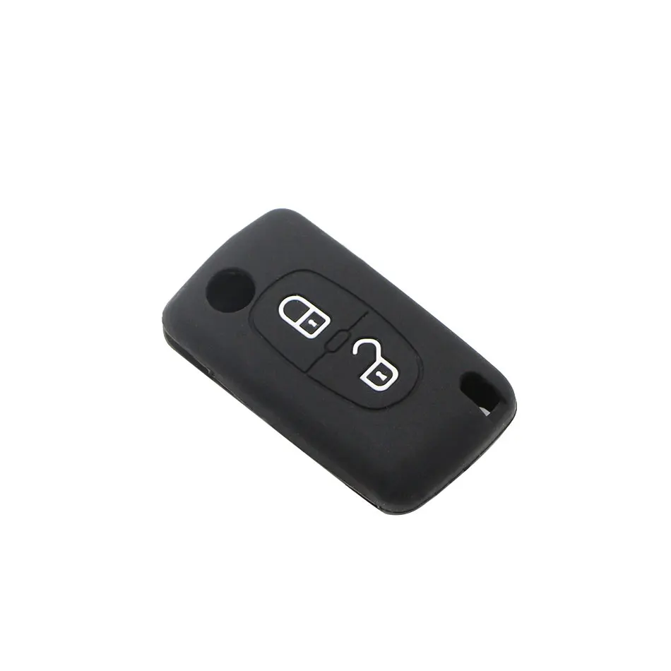 2 Buttons Silicone Car Key Case Cover Flip Remote Car Key Holder Shell Fob for Citroen C2 C3 C4 C8 PEUGEOT 308 207 307 3008 5008