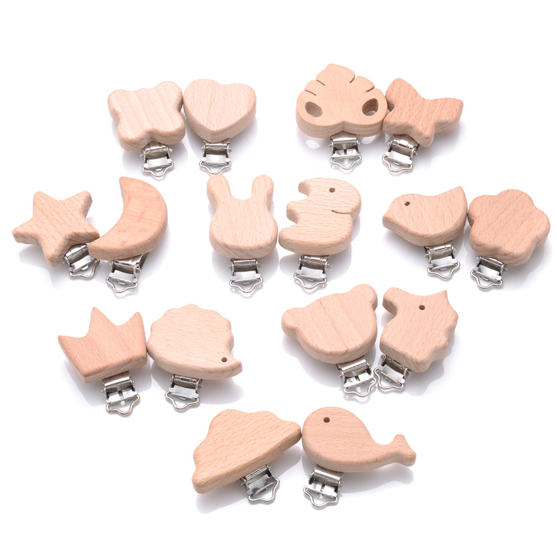 5 Chiếc Bằng Gỗ Núm Vú Giả Kẹp Ong Con Vật Bằng Gỗ Tự Nhiên Giả Kẹp DIY Cho Em Bé Dây Chuyền Miếng Dán Đồ Chơi Phụ Kiện Không Chứa BPA
