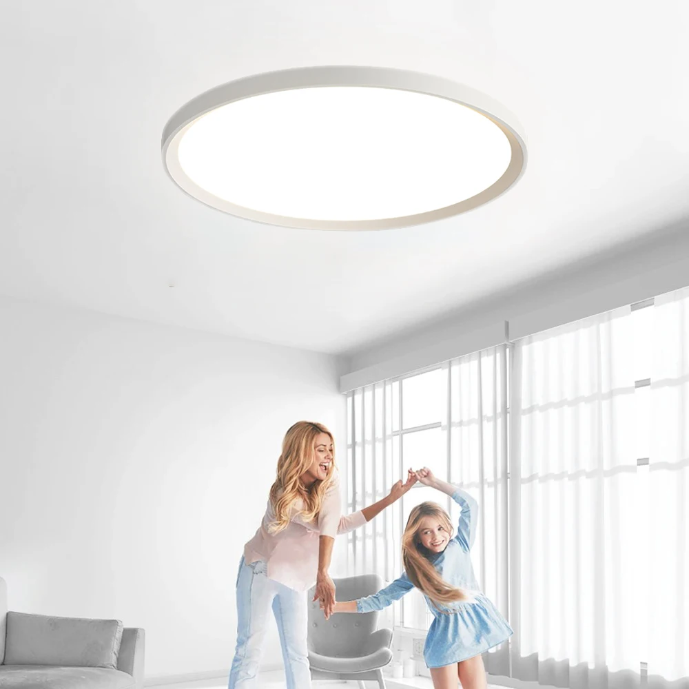 Wodoodporna i odporna na owady okrągła lampa sufitowa LED z panelem sufitowym, łazienka, salon, sypialnia, oświetlenie domu