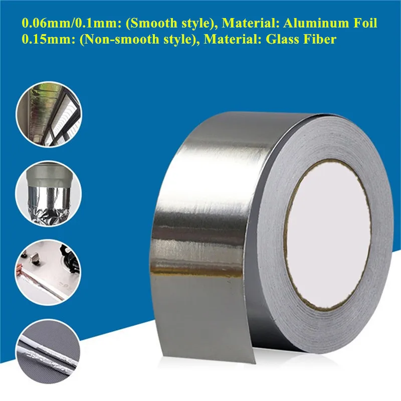 Cinta de papel de aluminio resistente a altas temperaturas, cinta de reparación de tuberías de cocina, lámina de sellado adhesiva, aislamiento térmico, cinta a prueba de fugas