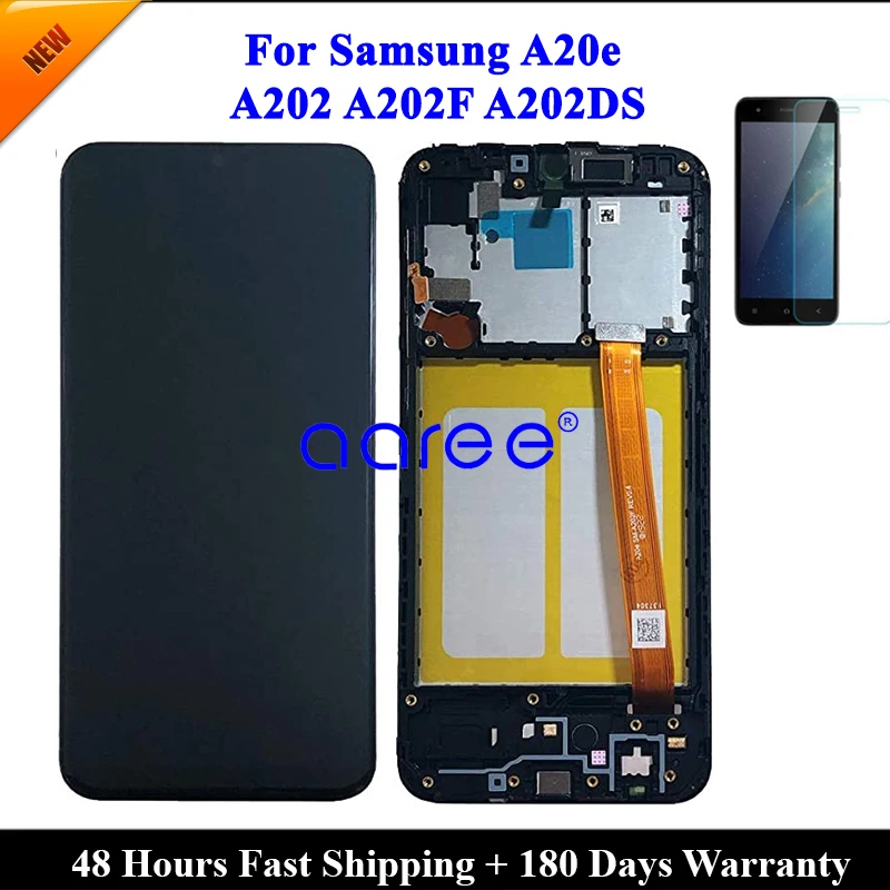 จอแอลซีดี5.8นิ้วสำหรับซัมซุง A20E จอแสดงผล LCD สำหรับซัมซุง A202 A20E จอแอลซีดีประกอบดิจิไทเซอร์สัมผัส