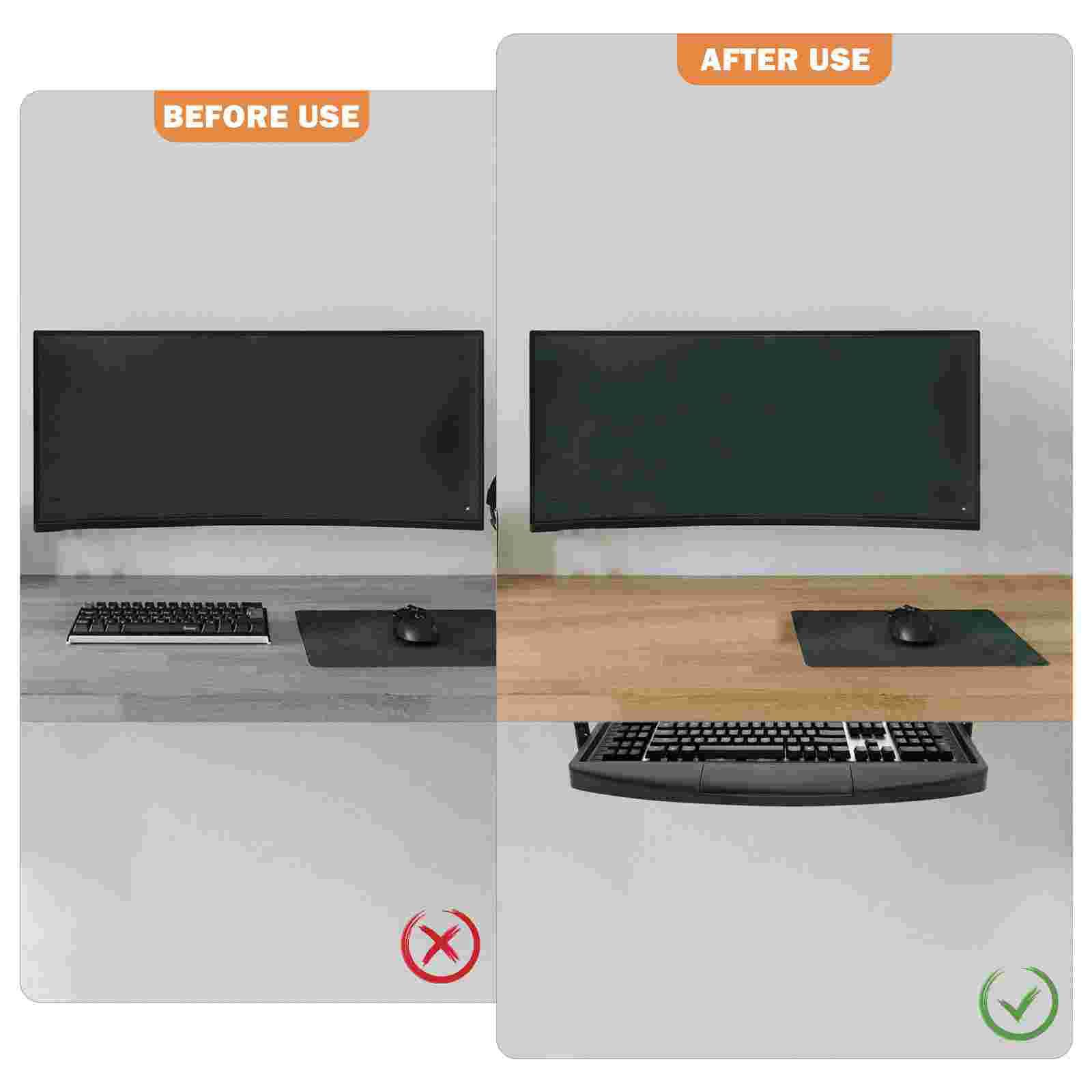 Black Keyboard Tray Drawer Style Computer Keyboard Tray Under Desk Storage Tray Desk ganizer Office Furniture Keyboard Storage