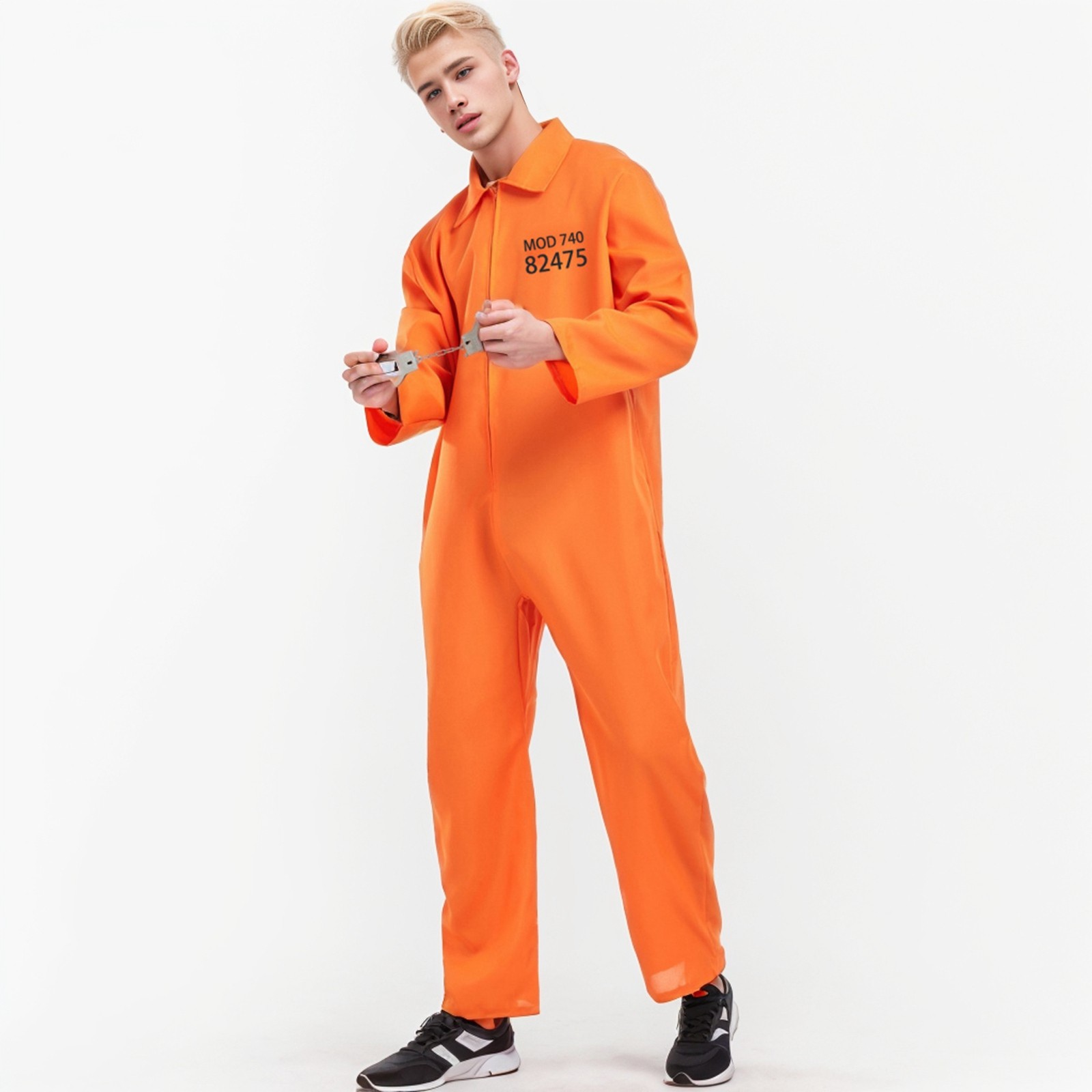Mardi gras cosplay traje casal combinando prisioneiro palco mostrar traje laranja macacão cosplay masculino cosplay festa wear traje