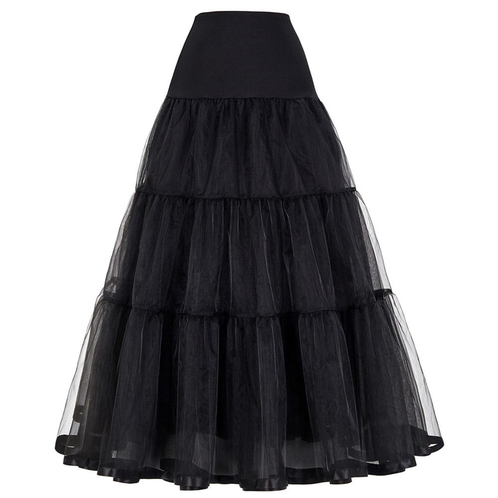 Saia de casamento longa de 39 polegadas, plus size, vintage, crinolina de noiva para vestidos de casamento, saia rockabilly tutu