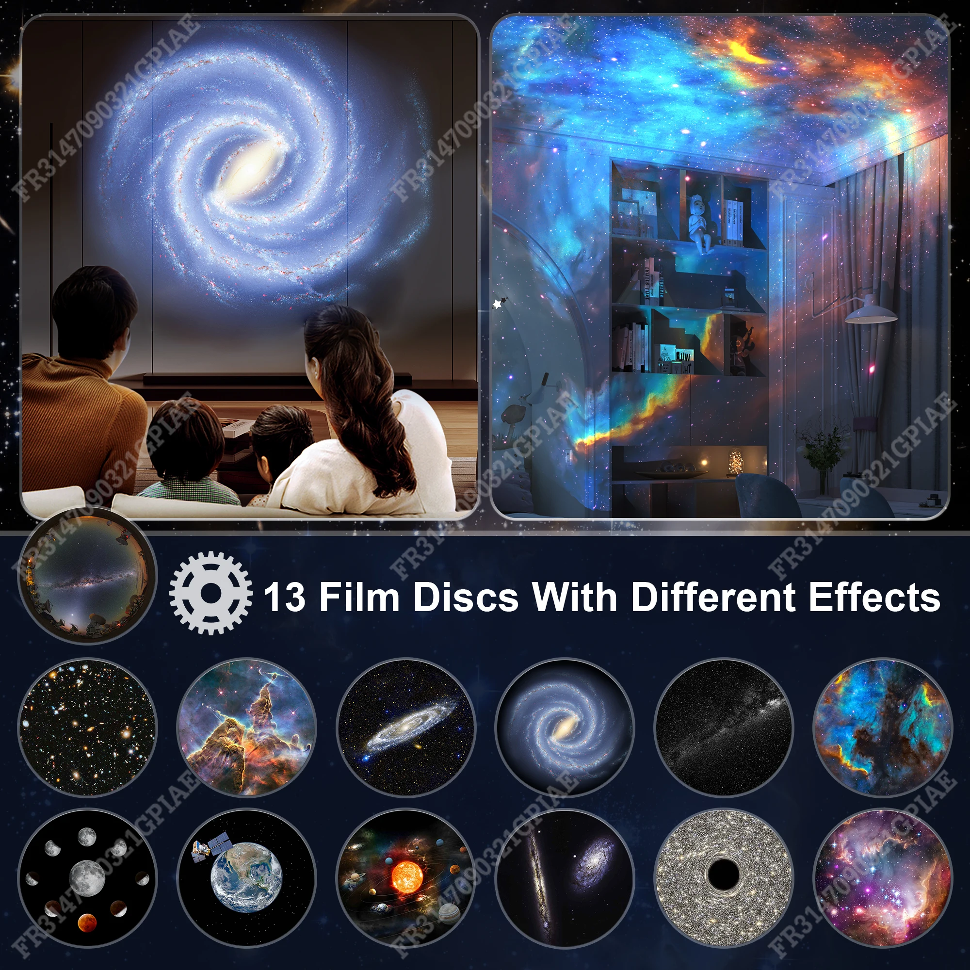 Sky Projector 360° Night Light Galaxy Projector Starry Rotate Planetarium Lamp For Kids Bedroom Valentines Day Gift Wedding Dec