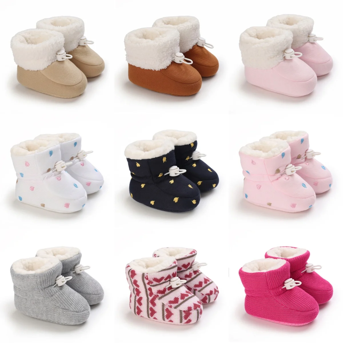 Inverno bebê recém-nascido botas de algodão antiderrapante sola da criança meninos meninas primeiros caminhantes infantil botas de neve quentes 0-18 meses ﻿