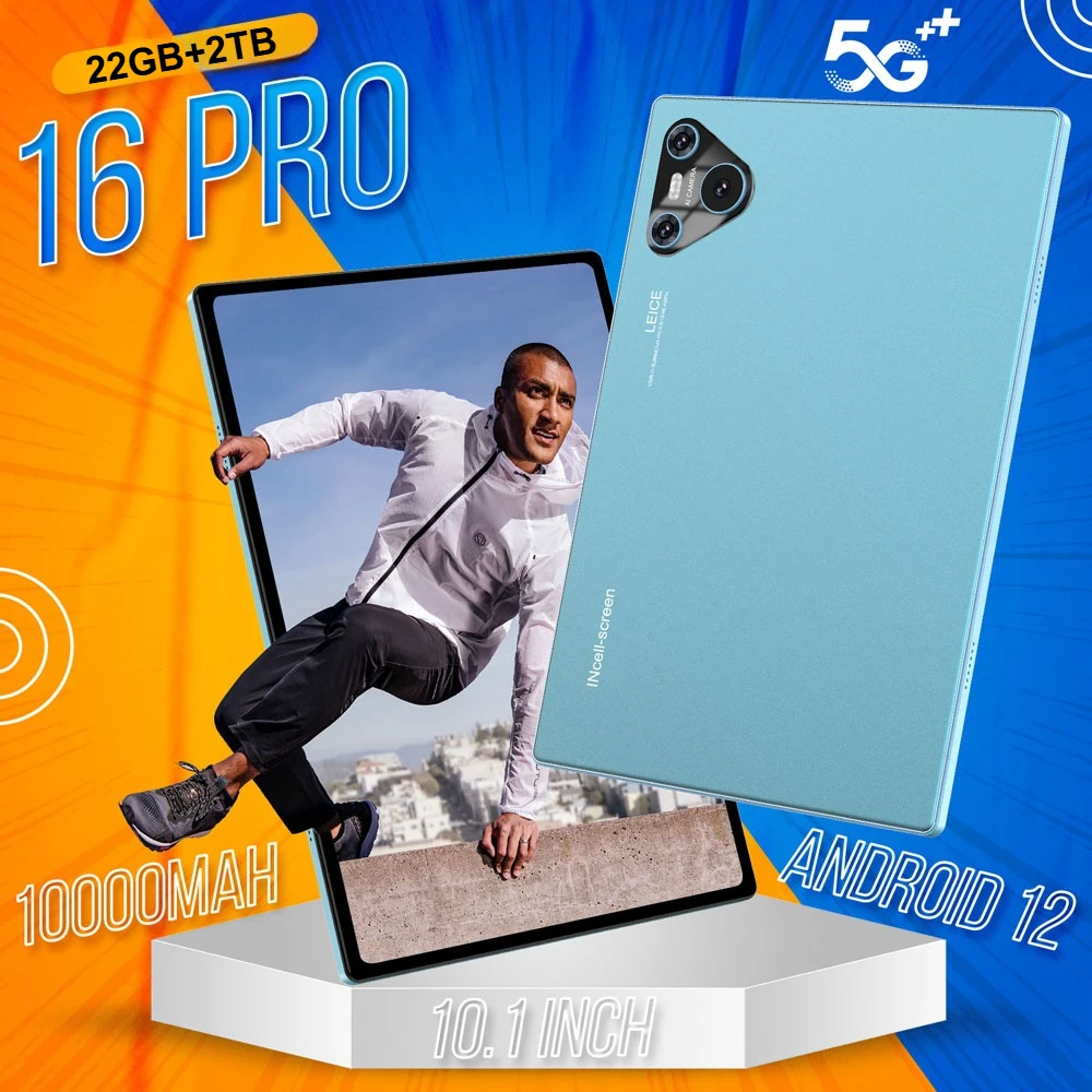 2025 Pad 16 Pro Tablet 10 inch Android 22 GB + 2 TB 5G Dual SIM Snapdragon 870 Tablet PC WIFI 10000 mAh Tabletten Voor Kinderen Kids Tab