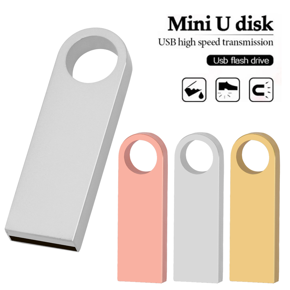 Unidad flash memoria de alta velocidad, memoria colgante de 32GB, 128GB, 64GB, unidad de bolígrafo resistente al agua, 16GB, 8GB, flash usb 2,0, tecla de palo de metal, logotipo personalizado