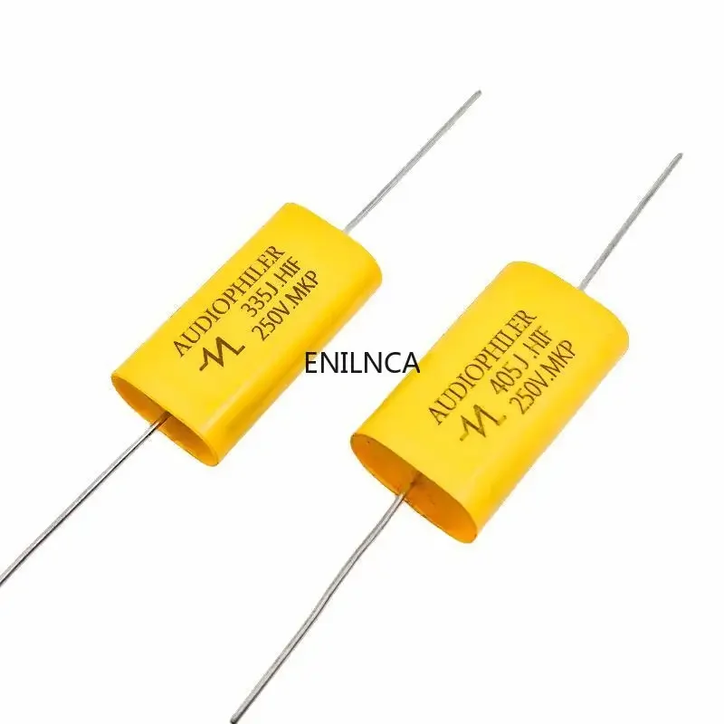 2 uds 250V MKP condensador Audio HIFI fiebre Audio película metálica acoplamiento frecuencia divisoria 1UF 1,5 UF 1,8 UF 2,2 UF 2,7 UF 4,7 uF