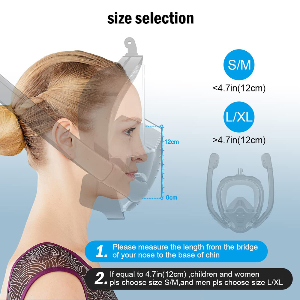 Volgelaatssnorkelmasker 180 ° Panoramisch zicht Siliconen droge top snorkelen Duiken Zwembril met 2 snorkels Anti-condens Anti-lek
