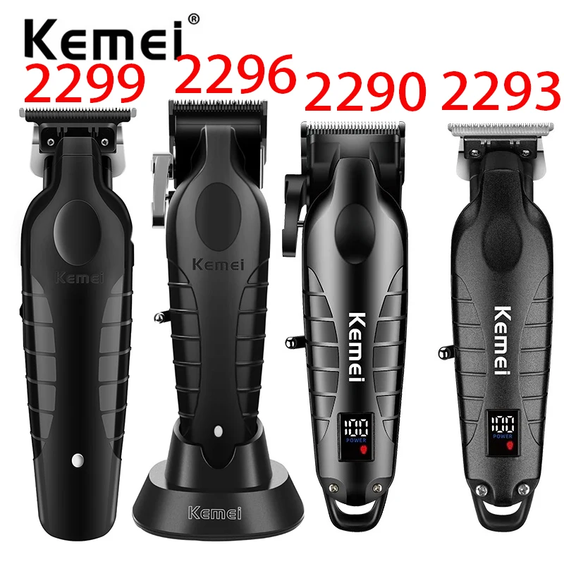 Kemei-cortadora de pelo profesional para hombres máquina de corte de pelo inalámbrica eléctrica recargable 2299 2296 2293 2290
