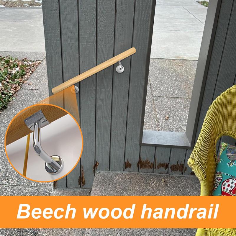 Corrimão de madeira para escada, corrimão de mão antiderrapante, corrimão ergonômico de madeira para casa, varanda, porta interna e externa