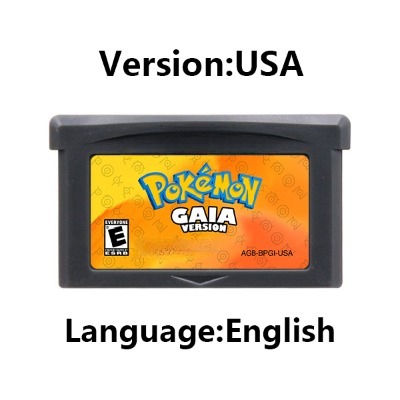 GBA เกม 32 บิตคอนโซลวิดีโอเกมการ์ด Pokemon Series คริสตัลเหลว FireRed Rocket Unbound Gaia พัดลมสําหรับ GBA