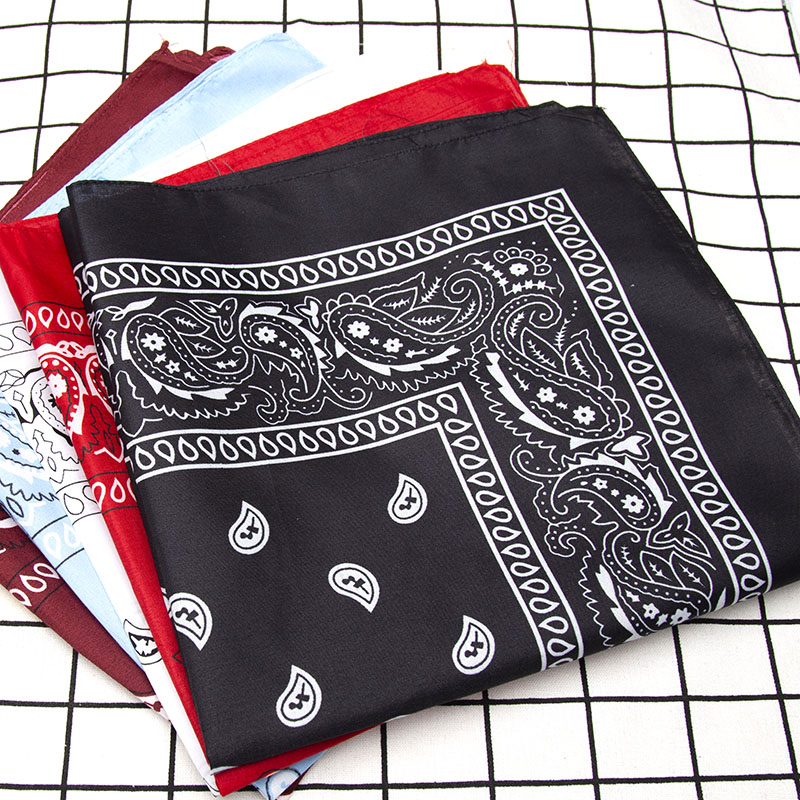 Moda hip hop bandana lenço unisex preto faixa de cabelo pescoço cachecol headwear envoltórios de pulso cabeça lenços quadrados impressão lenço