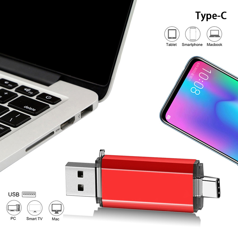 USB C Thumb Drive 64 GB, USB2.0 zu USB Typ-C-Flash-Laufwerk Hochgeschwindigkeitsübertragung Memory Stick für Mac Pro, Samsung Galaxy, iPad PC