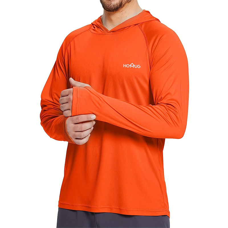 メンズ UPF50+ パフォーマンス Tシャツパーカー長袖カジュアル日焼け止め Tシャツランニング速乾パーカー日焼け止め釣り着用