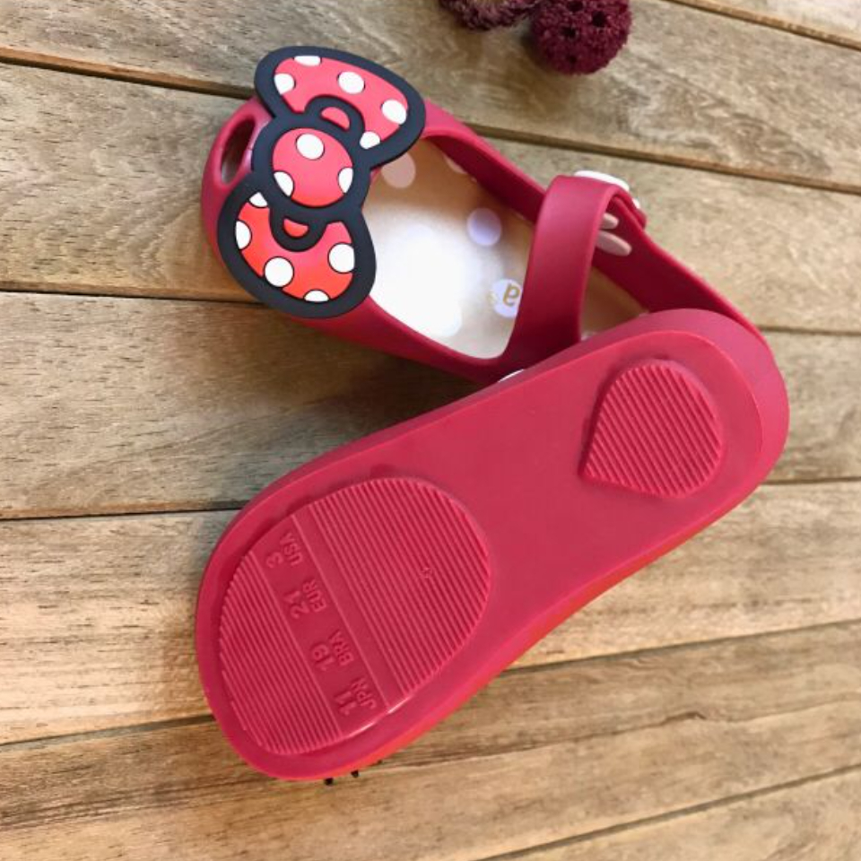 Disney dziecięce sandały dziewczęce Minnie Cartoon buty ogrodowe 1-6 lat wodoodporne galaretki czerwone czarne buty rozmiar 20-31
