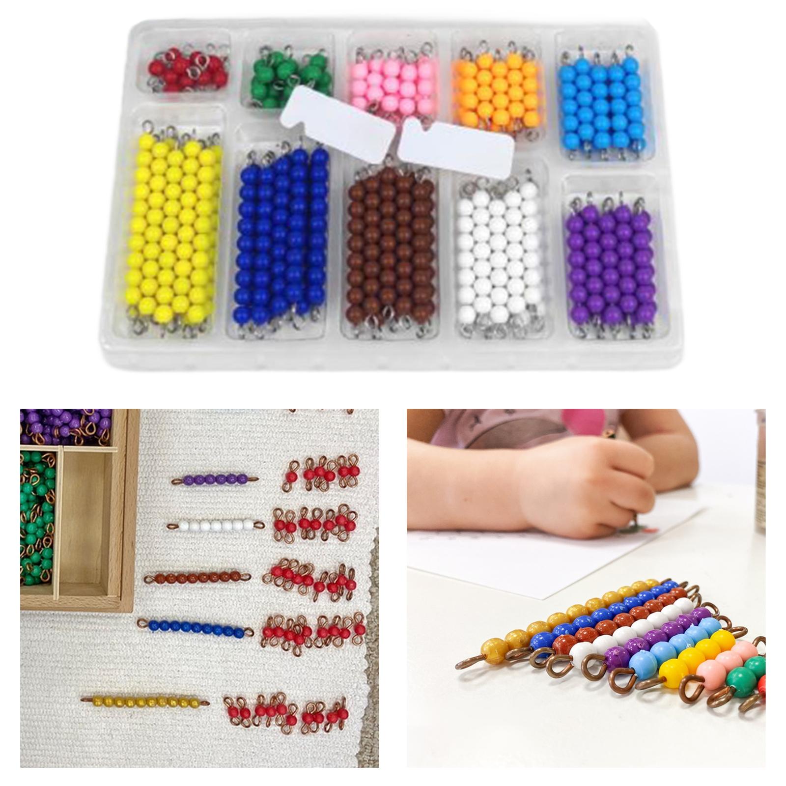 Montessori Checker Board Perline Matematica Sussidio didattico Conteggio dei numeri Giocattolo per l'apprendimento in età prescolare per ragazzi Ragazze Bambini Bambini