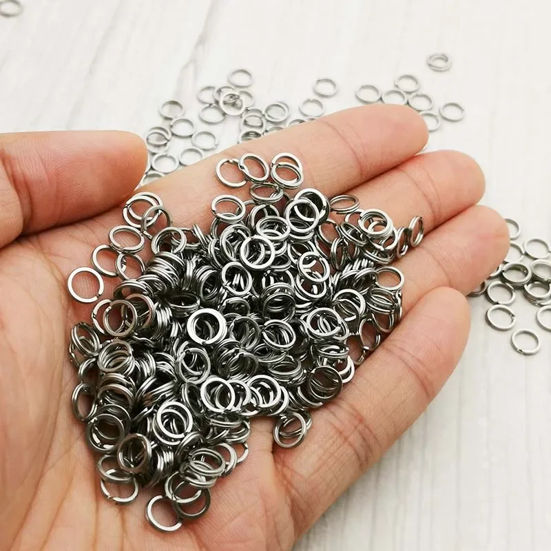 50 Cái/lốc Thép Không Gỉ Câu Cá Nhẫn Chia Clip Xoay Đôi Thay Đổi Nhanh Móc Nối Cá Chép Phụ Kiện Câu Cá Mồi Giả