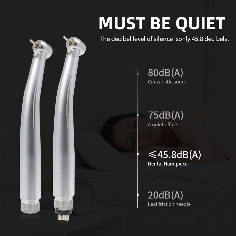LED Handpiece ทันตกรรมแสงหมุนสูงมือชิ้นปากกาความเร็วสูง 3 สเปรย์น้ําทันตกรรม PUSH ปุ่มสแตนเลส