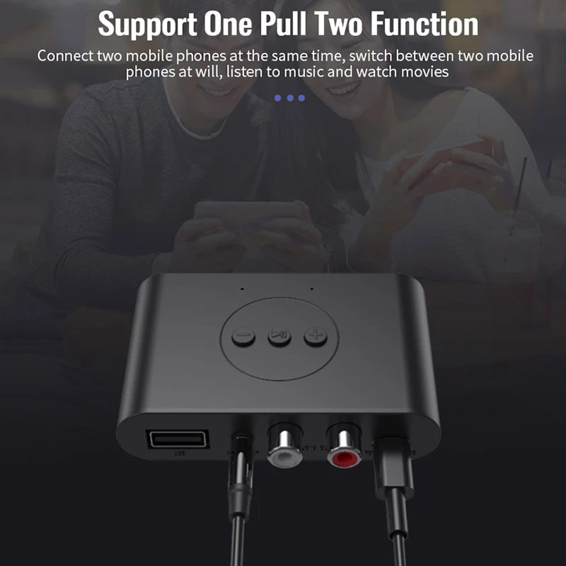 Bluetooth 5.3 Audio Receiver NFC U Disk RCA 3.5mm AUX USB Stereo Music Wireless Adapter With Mic For Car Kit Speaker Amplifier