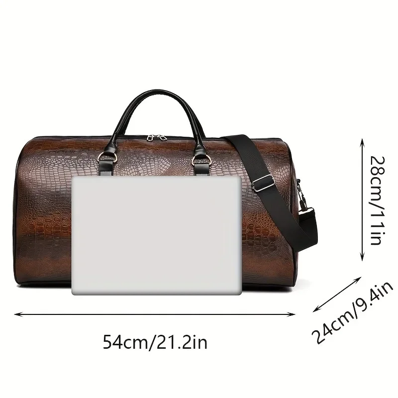 Torba podróżna o dużej pojemności w stylu retro z krokodyla - trwały bagaż wakacyjny unisex, wszechstronny prezent dla mężczyzn i kobiet