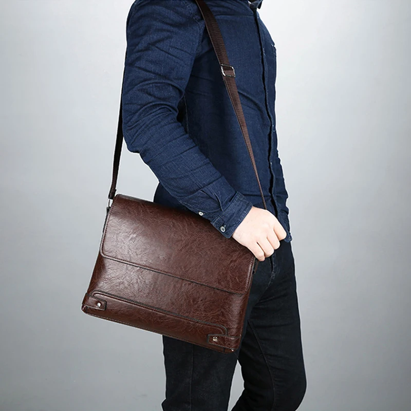 Valigetta da uomo in pelle PU Tote Boston Pendolarismo Laptop Spalla Executive Business Work Messenger Borsa a tracolla laterale di design