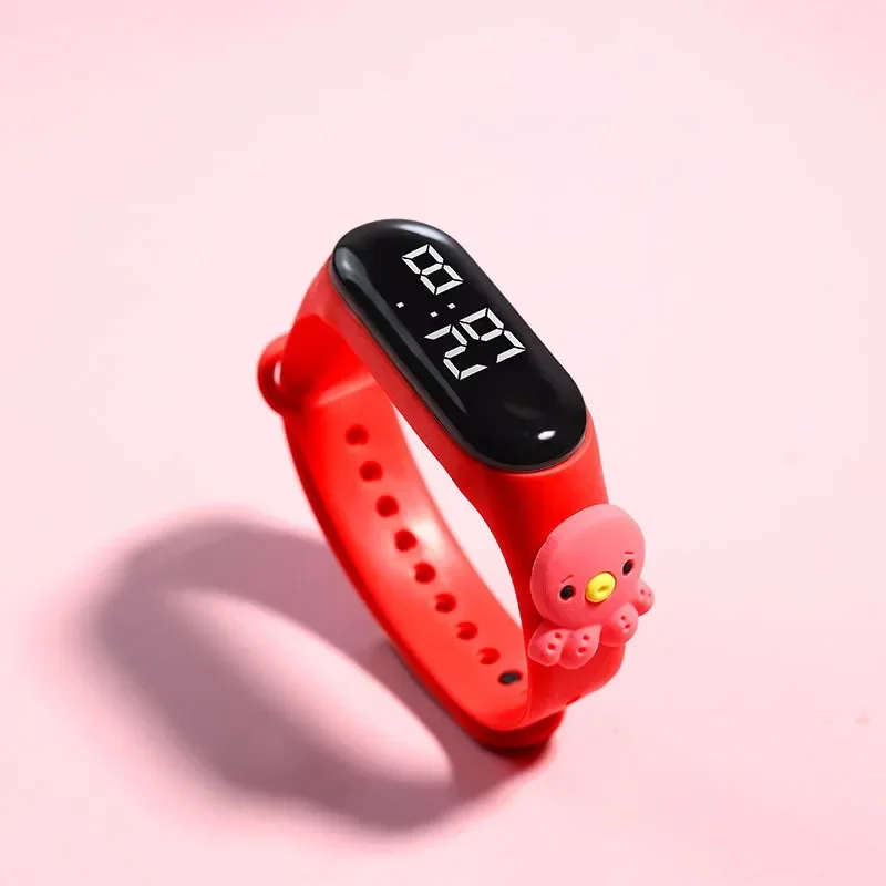 Moda dos desenhos animados crianças relógios para meninas pulseira eletrônica esportes toque led animais flores crianças relógio feminino à prova dwaterproof água